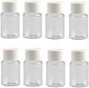 12PCS 30ML 1OZ Transparante Lege Plastic Flessen met Witte Schroefdop Solid Powder Capsules Pillen Tablethouder Opbergvak Hervulbare Draagbare Duurzame Container Pot voor Reizen Dagelijks Leven