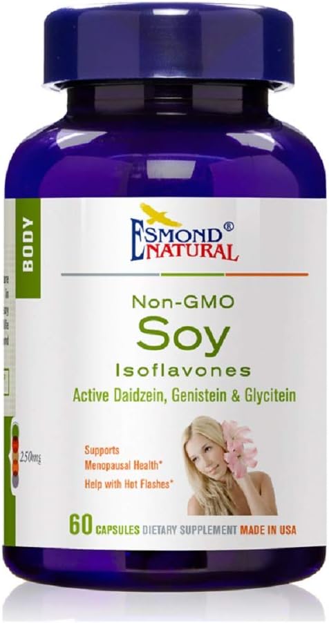(5 Pack) Esmond Natural: Soy Isoflavones Non-GMO (Supports Menopauzale Health & Hot Flashes), GMP, Natural Product Assn Certified, Made in USA - 250mg, 300 Capsules