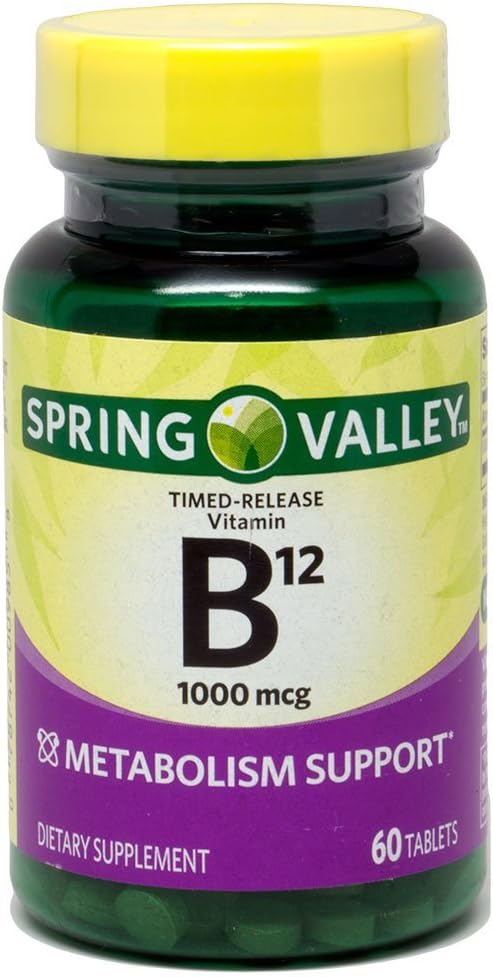 Spring Valley - Vitamine B-12 1000 mcg, Getimed Loslaten, 60 tabletten