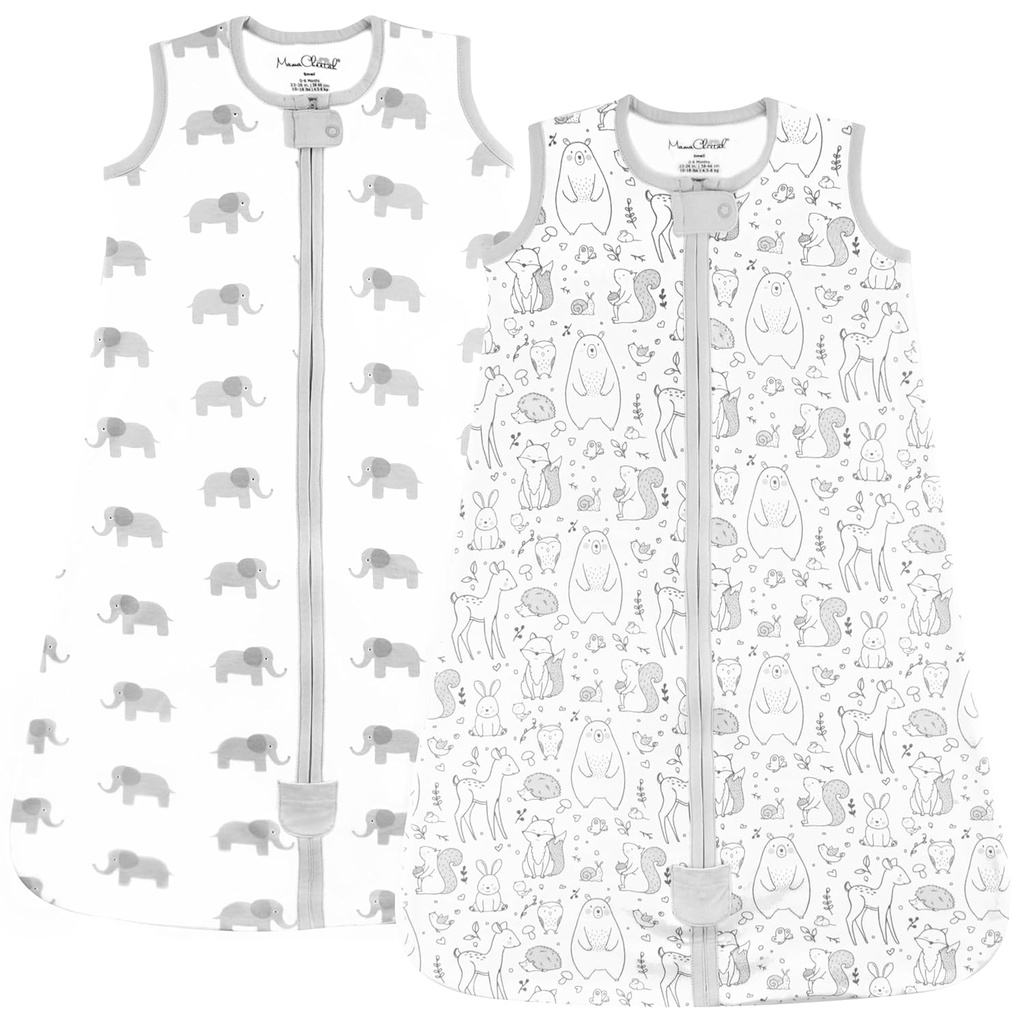 Mama Cheetah Baby Slaapzak 0.5 TOG, biologisch katoen Baby Draagbare deken met Two-Way Zipper, Swaddle Transition Baby slaapzak voor pasgeboren baby peuter jongen meisje, 6-12 maanden