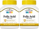 Foliumzuur van de 21e eeuw 400 mcg tabletten, 250 telling (verpakking 2)