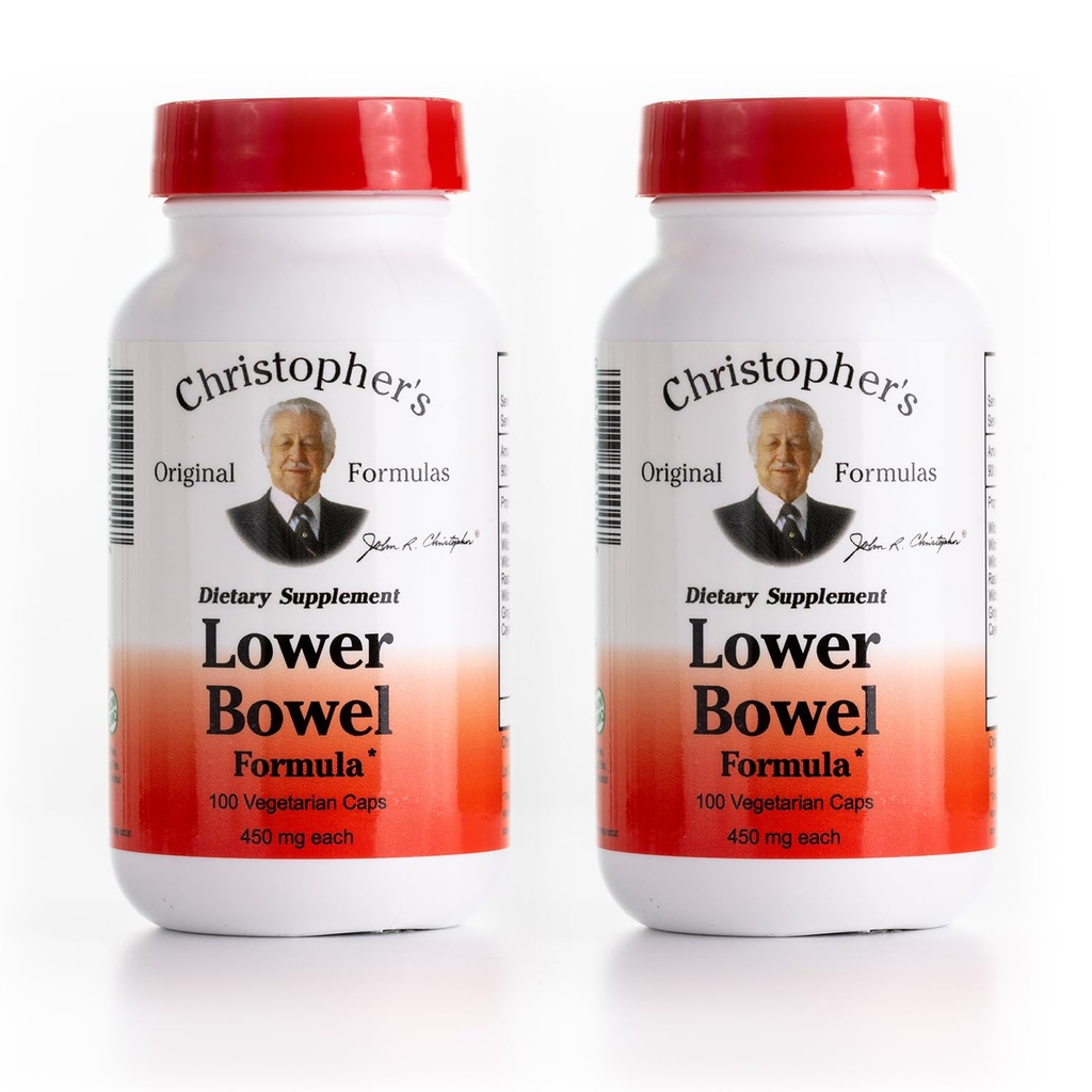 Christopher's originele Formules Lagere Bowel Cleanse Formula Capsules - Herbal Laxative Colon Cleanse en Gut Cleanse 100 ct. - Verpakking van 2
