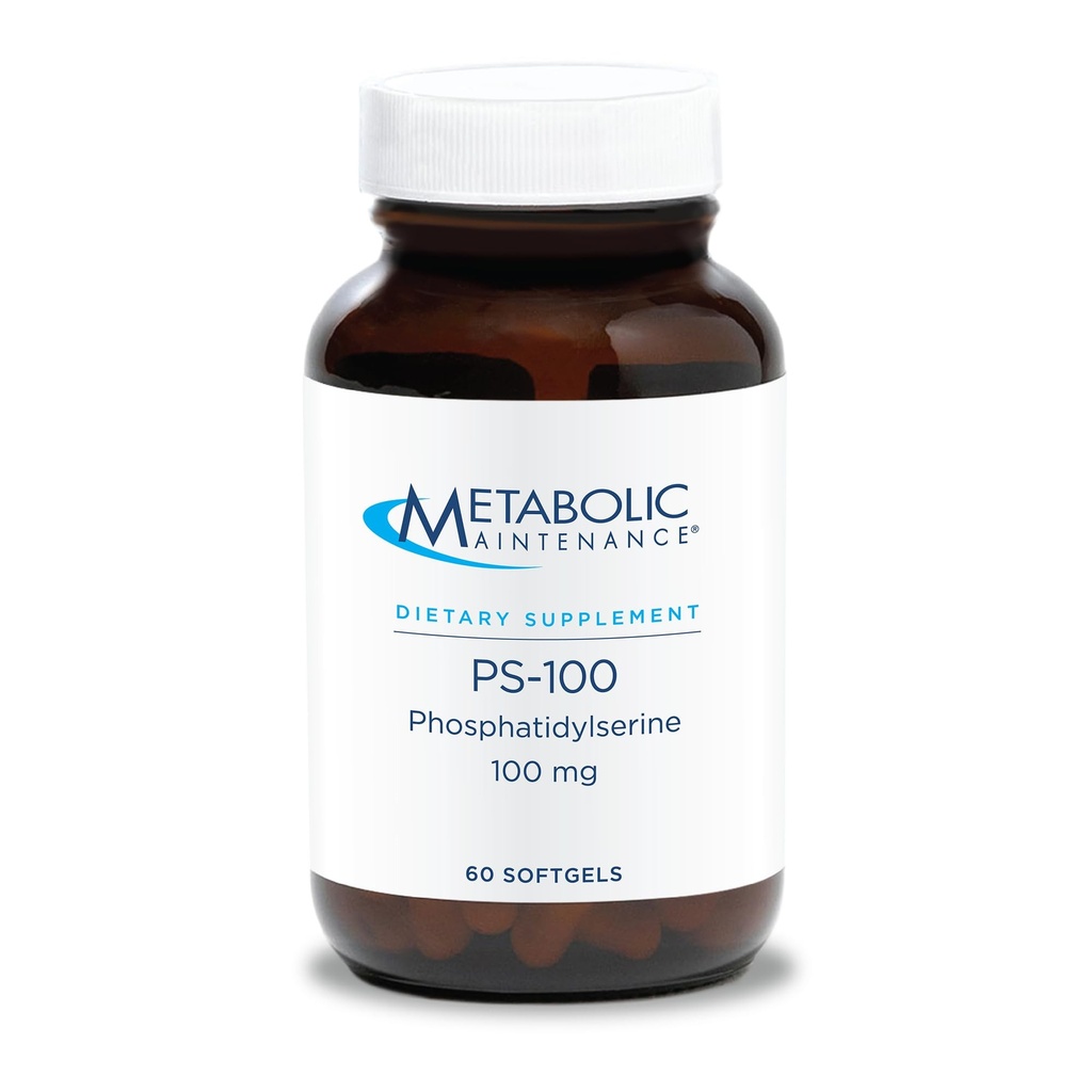 Metabolische Onderhoud PS-100 Fosfatidylserine, 100mg - Supplement op Ondersteuning Normaal Geheugen + cognitie, Bevorder rustgevende slaap (60 Softgels)