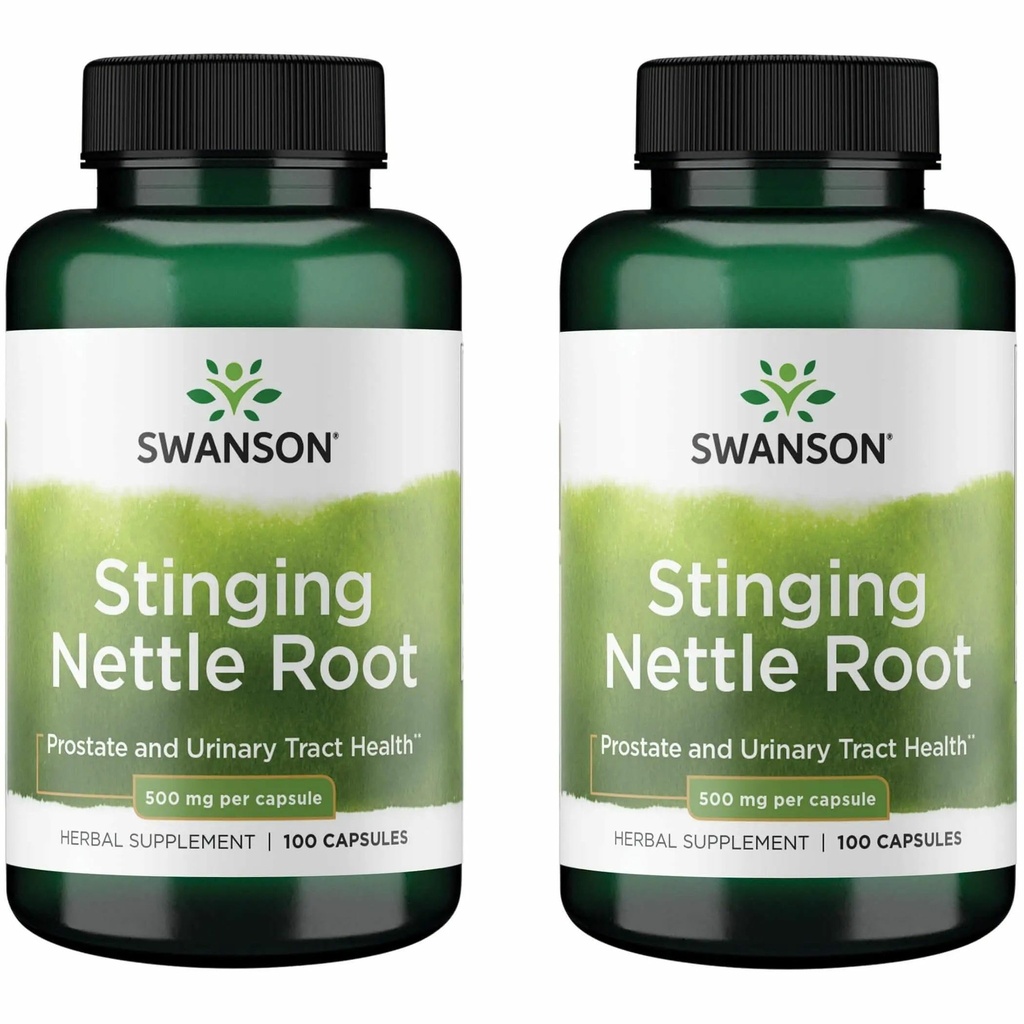 Swanson Stinging Nettle Root (Urtica Dioica) - Kruidensupplement - (100 capsules, 500 mg) (2 verpakkingen)