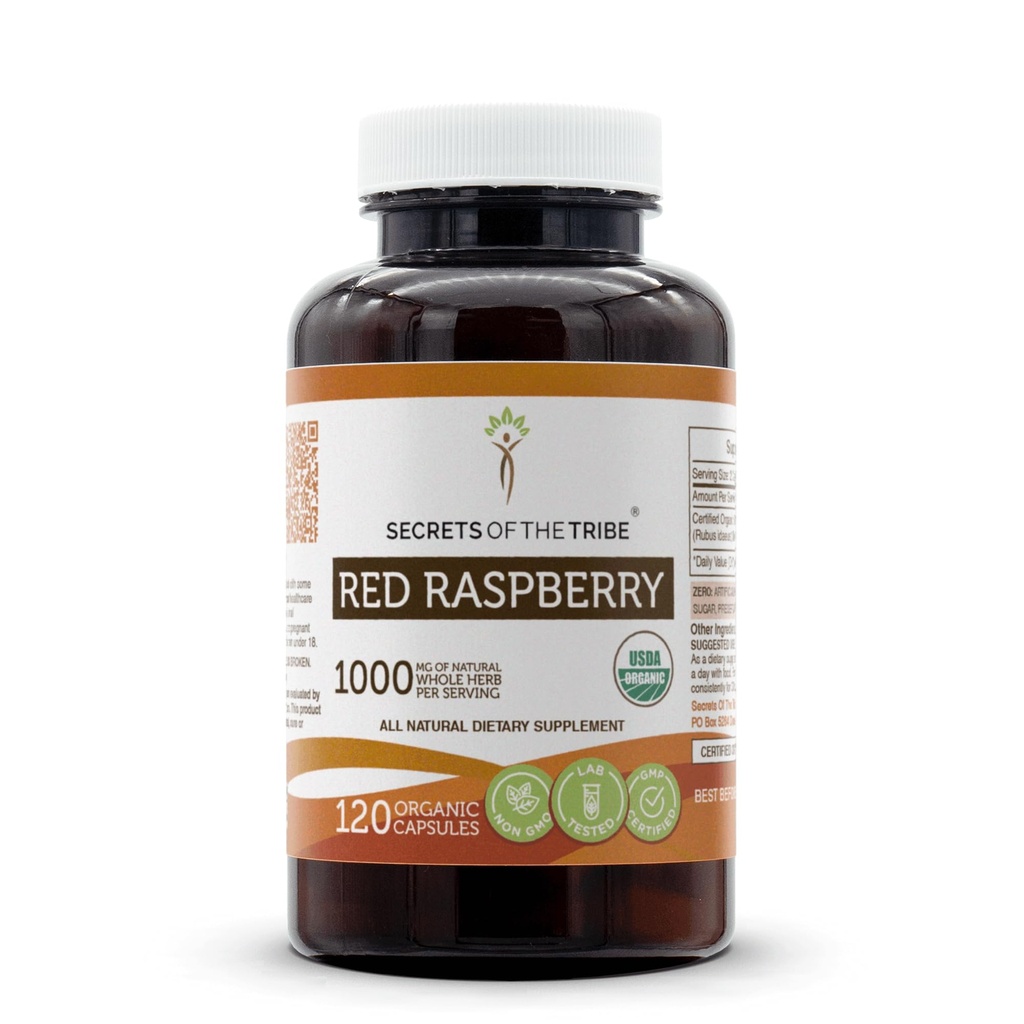 Geheimen van de Stam Rode Raspberry USDA Biologische Capsules Gecertificeerd Biologische Vegetarische Capsules, Kruiden Dieet Supplement 