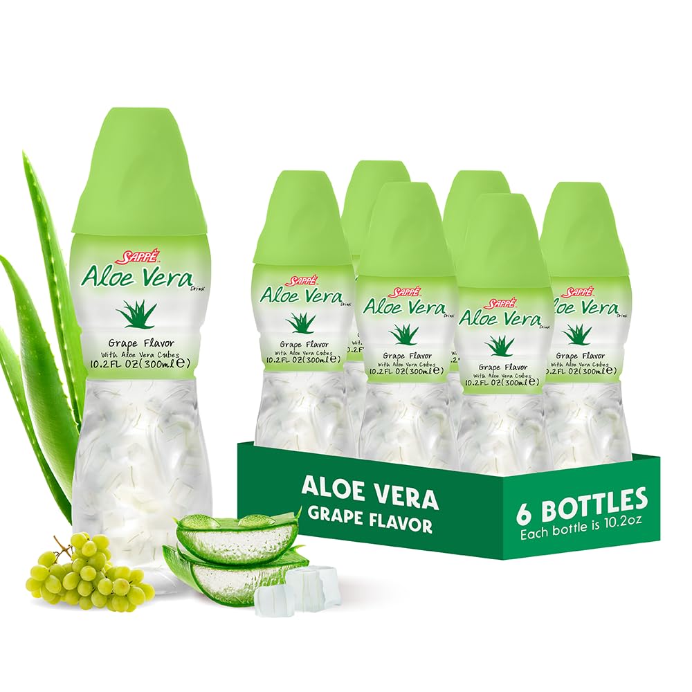 Aloe vera sap (op basis van melk) met grotere stukken pure aloë pulp (6 verpakkingen) Plantensap geweldig voor hydratatie en bevat grote aloë pulp. Het is gezond voor volwassenen en kinderen