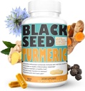 Turmeric 1350mg Curcumin 150mg Black Seed Powder 75mg Ginger Extract 50mg Black Pepper Fruit Extract 10mg Bioperine 60 Veggie Count Capsules by Sweet Sunnah