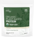 Biologische plantaardige proteïnepoeder Vanille, biologisch eiwitpoeder voor vrouwen en mannen, pompoen- en erwteneiwitpoeder Veganistisch, glutenvrij, plantaardige eiwitshakes, 18g - 21.5 Oz