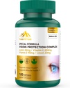 Luteïne en Zeaxanthine Supplementen - 6 in 1 Vision Protection Complex met Lutein 20mg, Zeaxanthine, Astaxanthine, Crocin, Vitamine C & E, 120 Softgels, Non-GMO, Glutenvrije, Ondersteunt Eye Health