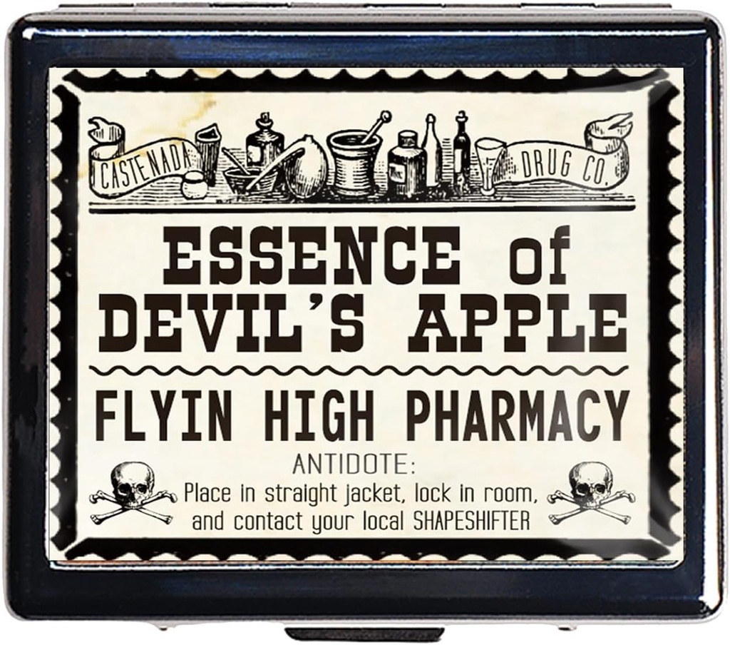 7 Days Chromed Shiny Silver Pill Organizer met Spiegel Binnen Heeft 8 Aparte Compartments Rechthoek 7 Days Pill Box Pill Case (Essence of Devil's Apple)