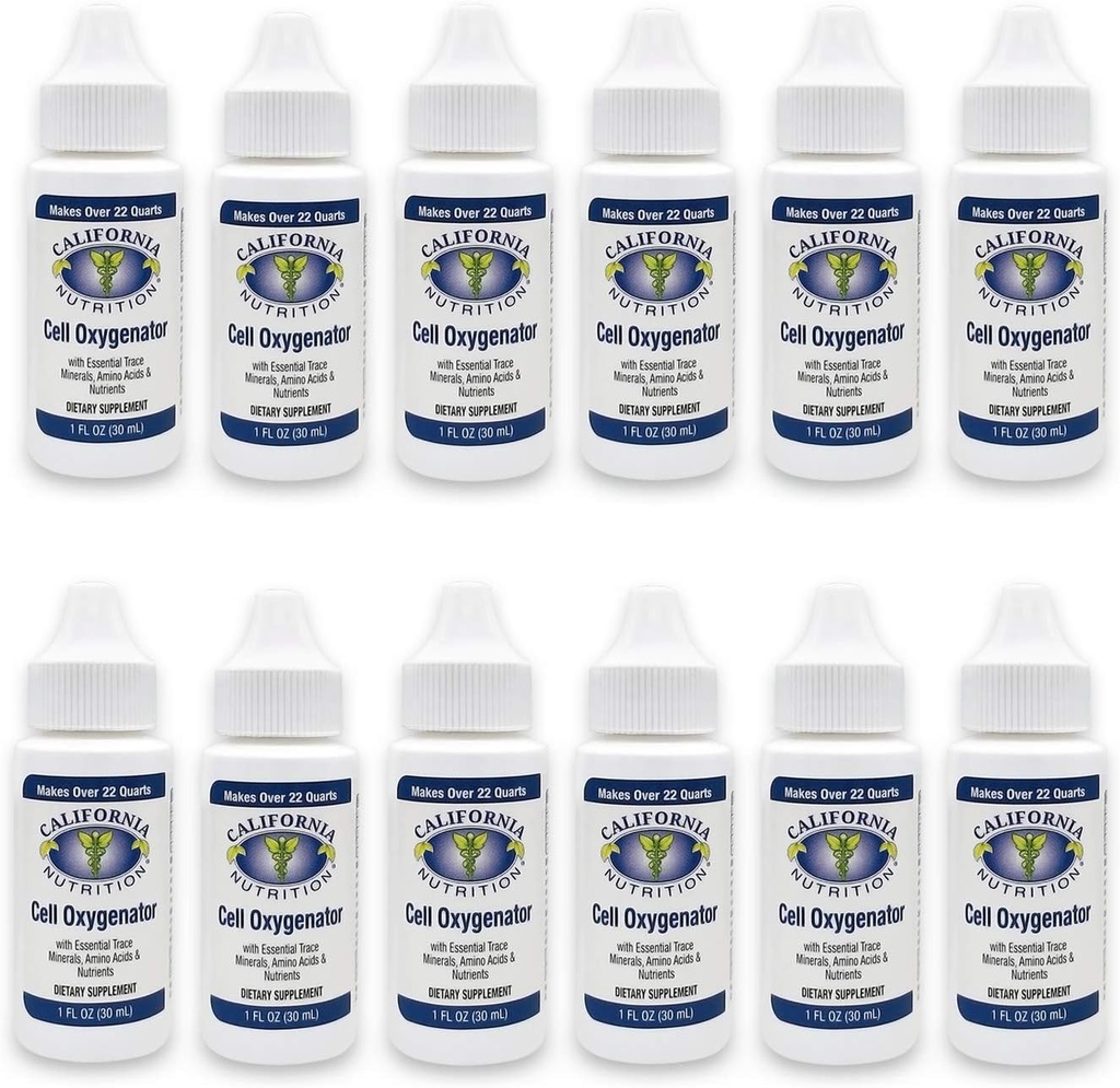 Cell Oxygenator 1 Fl Oz Bottle (Pack of 12), Cell Food Concentrate Liquid Oxygen Water Drops, Nutritional Dietary Supplement, Suport Immune System, Amino Acids & Trace Minerals
