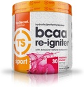 Top Secret Nutrition BCAA Re-Igniter Vegan Amino Acid Supplement met Astaxanthine en Electrolyte, Hydratatie Blend met Kokoswater, 9,80 oz (30 porties), Raspberry Sherbet