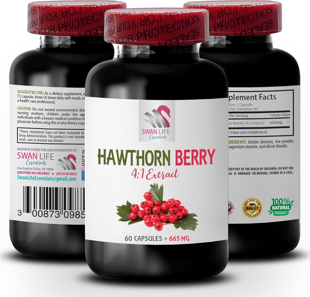 antioxidant supplement voor vrouwen - HAWTHORN BERRIES EXTRACT - hawthorn extract supplement, bessen supplement, antioxidant bessen, wilde bessen energie, hawthorn energie pillen voor de vrouw 1 Bot 60 Capsules