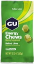 GU Energie Kauwen, Gezouten Lime Energie Gummies met Elektrolyten, Veganistisch, Glutenvrij, Kosher, Cafeïnevrij, en Dairy-Free On-The-Go Energie voor elke training, 12 Zakken (24 Servers Totaal)