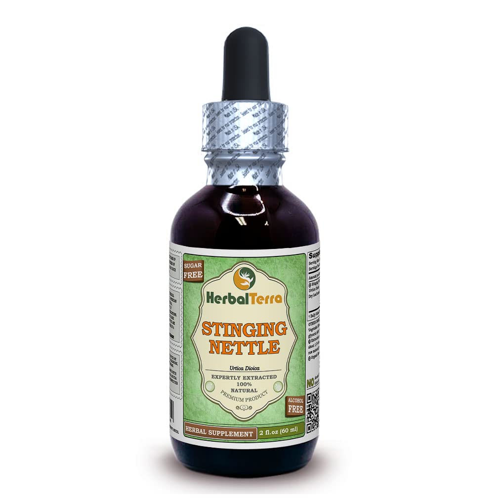 Kruiden Terra LLC Stinkende brandnetel (Urtica Dioica) Glyceriet, biologisch gedroogde bladeren Alcoholvrije vloeistof Extract 2 oz