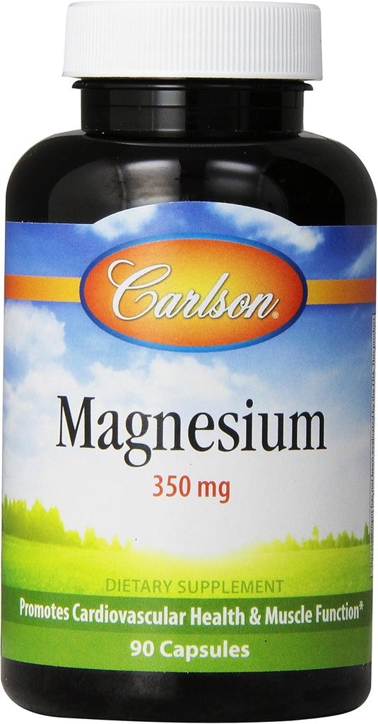 Carlson Magnesium 350 mg, Hart- en Spiergezondheid, 90 capsules