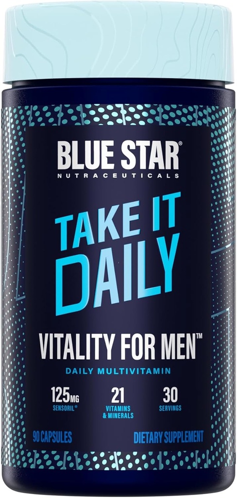 Blue Star Nutraceuticals Vitality for Men - Multivitamine & Mineral Formula for Men who Workout, w/Ashwagandha and B-Vitamins - Energy You