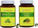 HERBAL HILLS Alfalfa Tablet en Moringa Leaf Tablet Verpakking van 2 Combo