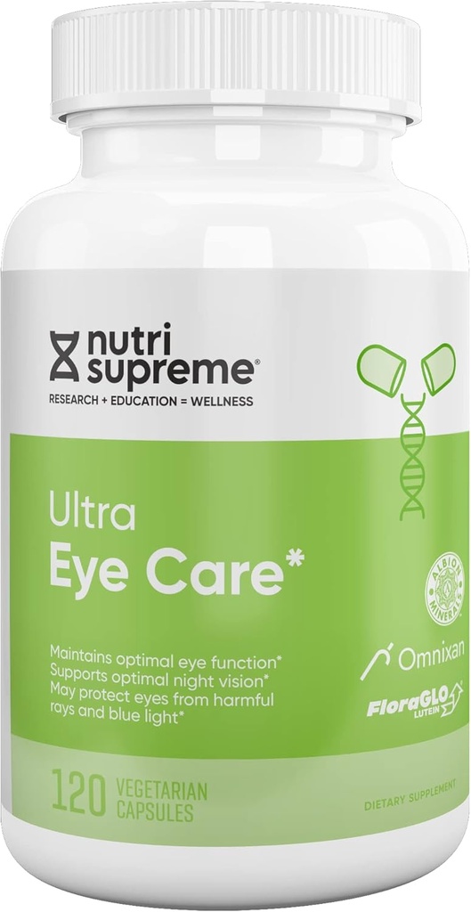 Nutri Supreme Research Ultra Eye Care met Lutein voor gezondheid en welzijn van het oog, 120 Vegetarische Capsules, Kosher