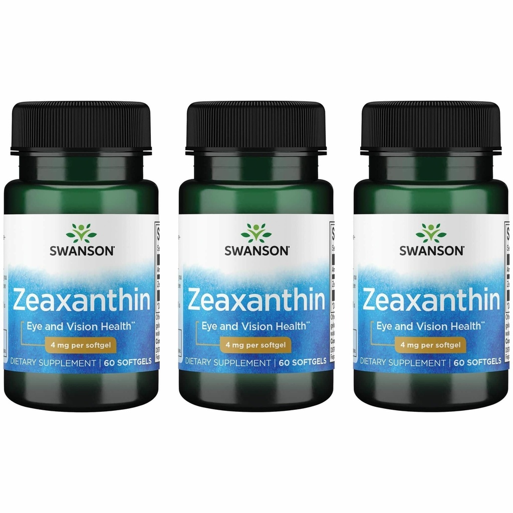 Swanson Zeaxanthine 4 Milligrammen 60 Sgels (3 Pack)
