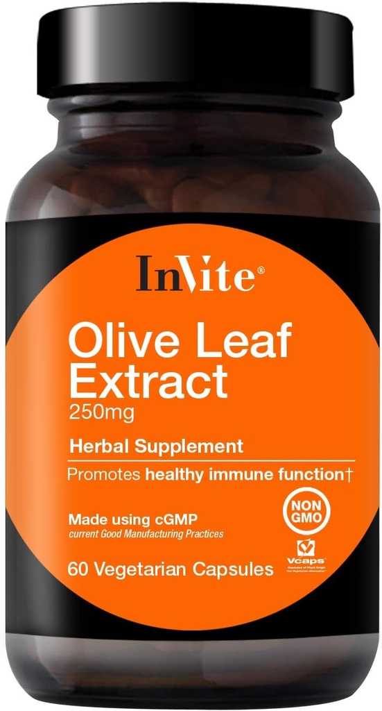 Uitnodigen Gezondheid Olive Leaf Extract - Biedt voedingsondersteuning voor gezond immuunsysteem - 30 dagen levering - 60 Vegetarische capsules (1)