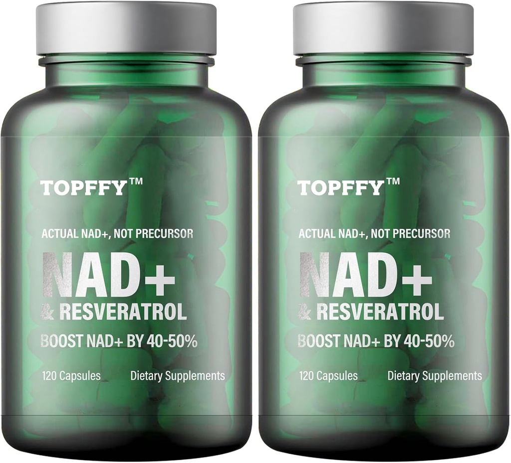 NAD+ & Resveratrol Supplement, 240 Softgels NAD+ Stimulering Supplement voor Max Absorptie voor ondersteuning Cellular Energy Aging Defense