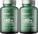 NAD+ & Resveratrol Supplement, 240 Softgels NAD+ Stimulering Supplement voor Max Absorptie voor ondersteuning Cellular Energy Aging Defense