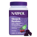 Natrol Slaap + Herstel Magnesium Glycinate Blend Gummies met Melatonine 5mg - Kalm Magnesium met GABA, Botanische Blend, Cherry Flavor, 60 Gummies