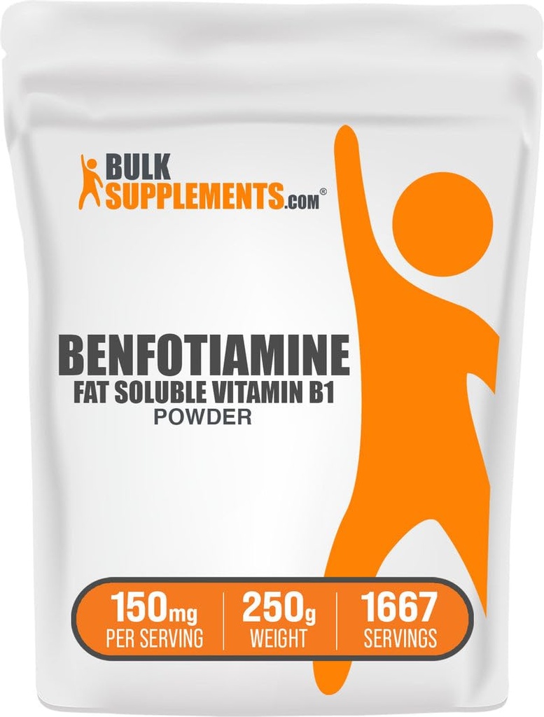 BulkSupplements.com Benfotiamine poeder - vitamine B1 Benfotiamine supplement, vetoplosbare B1 vitamine - glutenvrij, 150mg per portie, 250g (8.8 oz) (verpakking van 1)
