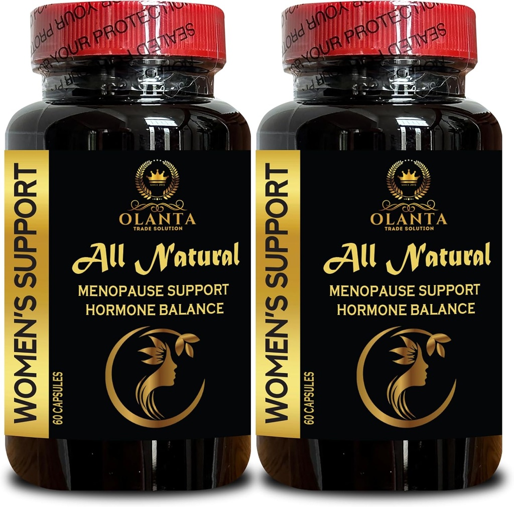 Menopauze Ondersteuning Supplement - Supplement voor Hot Flashes, Black Cohosh wortel pillen en kruidensupplement, Menopauze supplementen voor vrouwen ondersteuning pillen - 2 flessen 120 capsules