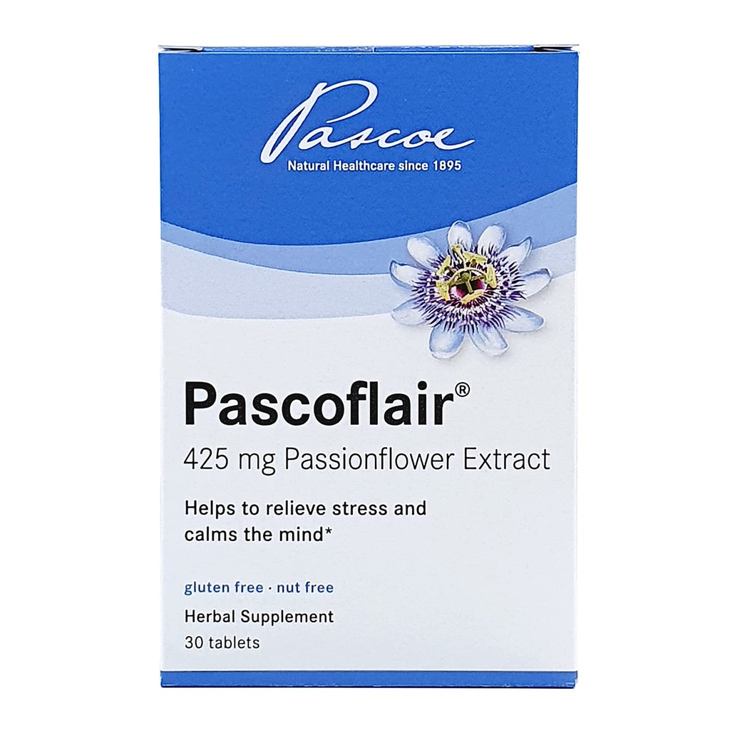 Pascoflair - Herbal Sleep Aid to Help Relieve Restlessness & Nervousness, Calms The Mind to Help Support Healthy & Restful Sleep – 425 Mg of Passionflower Extract Per Tablet (30 Tablets)