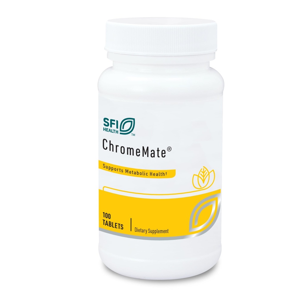 Klaire Labs SFI Health Chromemaat - Chromemaat Chroom Polynicotinate 200mcg Supplement - Biobeschikbaarheid vorm van chroom met Niacin - Hypoallergeen (100 tabletten)