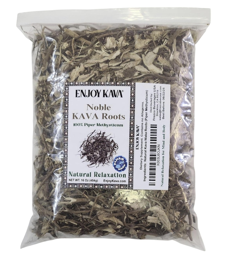 Authentieke 100% Noble KAVA - Root Cut & Sifted (16 Oz Bag) geïmporteerd van FIJI-eilanden
