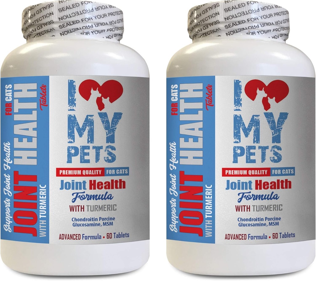 I love MY PETS LLC Joint Supplements for Cats - Cats Joint Health with Turmeric - Powerful Formula - VETS Choice - Calcium Supplement for Cats - 2 Flessen (120 Treats)