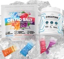 Micronized Creatine Monohydraat Poeder + Elektrolyten Poederverpakkingen - Keltische Zout Variety Pack (12 Packets)