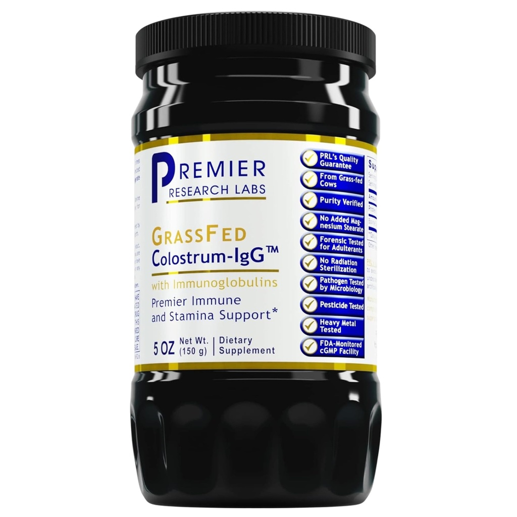 Premier Research Labs Colostrum-IgG Powder - Colostrum Supplement, Bovine Colostrum for Humans, Cow Colostrum for Immune Health, Superfood with Lactoferrin, Amino Acids, Nucleotides - 5 oz (150 g)