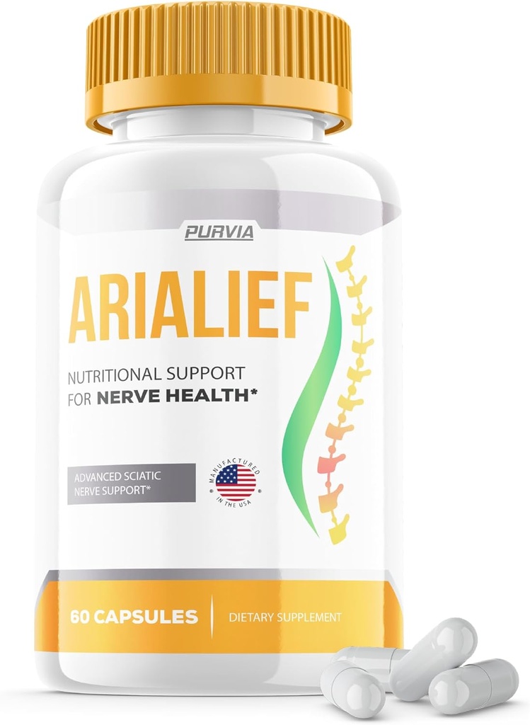 Arialief Capsules Sciatica - Officiële Formule - Arialief Vitaminesupplement Geavanceerde sterkte Formule, Arialief Capsules Voedingsondersteuning Maximale sterkte Algemene Wellness Reviews (60 capsules)