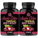Angry Supplementen Apple Cider Vinegar + Beetwortelpoeder Capsules, Pure ACV Beetwortel 1000mg per Serving, Nitric Oxide Booster & Digestieve Gezondheid voor mannen en vrouwen 60ct, 2 Pack (120ct Totaal)