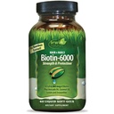 Irwin Naturals Biotin-6000 ondersteunt gezonde huid, haar & Nails - 60 vloeibare softgels - kracht + bescherming met hoge potentie 6000 mcg, Bamboe, Avocado, Kokosnoot & Meer - Maximale absorptie