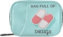 Naanle Medical Pillen Pill Box 7 Day Case Bag Travel Organizer met rits Draagbare Wekelijkse Compacte grootte voor vitamine supplement houder Een cartoon blauw wit 4.6 x 3,14 x 1,88 Inch, 1.0 Tellen