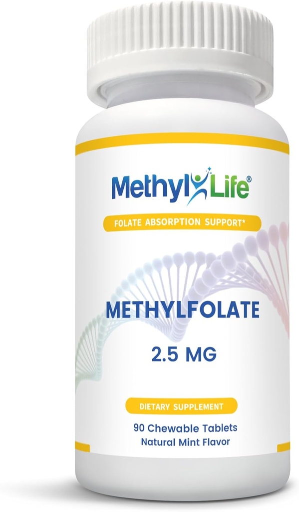L-methylfolaat 2,5 - L-5-MTHF als Magnafolaat-C (2.500 mcg per tablet) - [90 kauwtabletten]