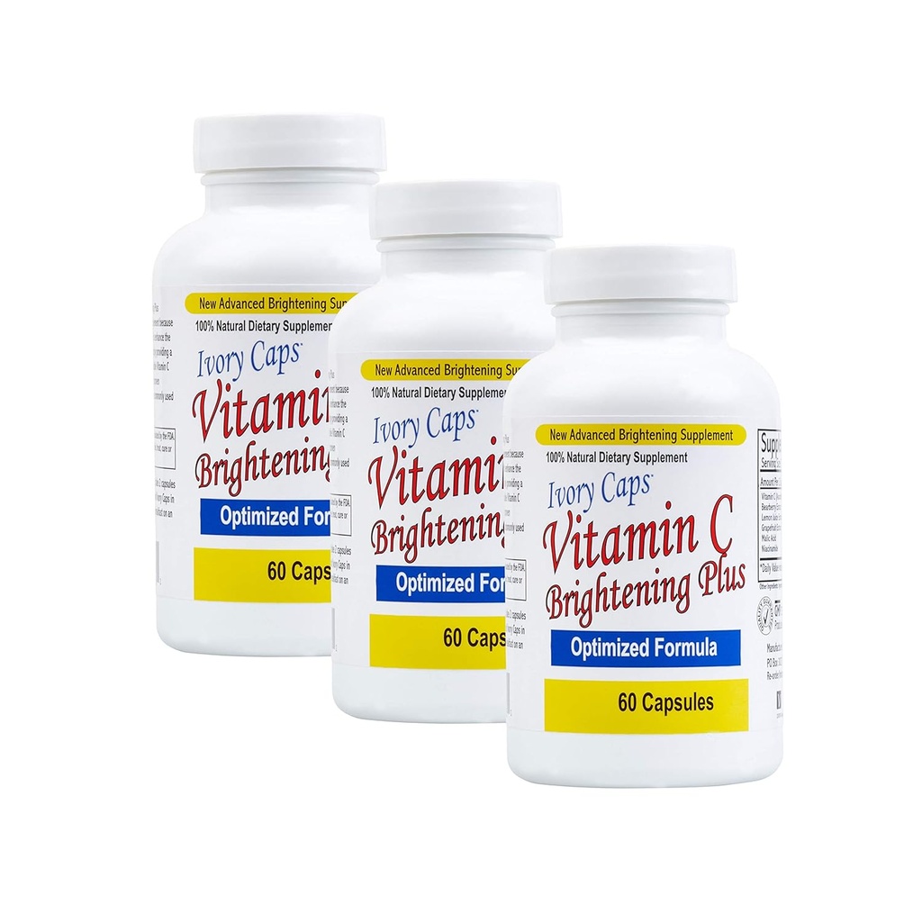 3 verpakkingen - Ivoordopjes Maximale sterkte Vitamine C Verheldering Plus 60 capsules