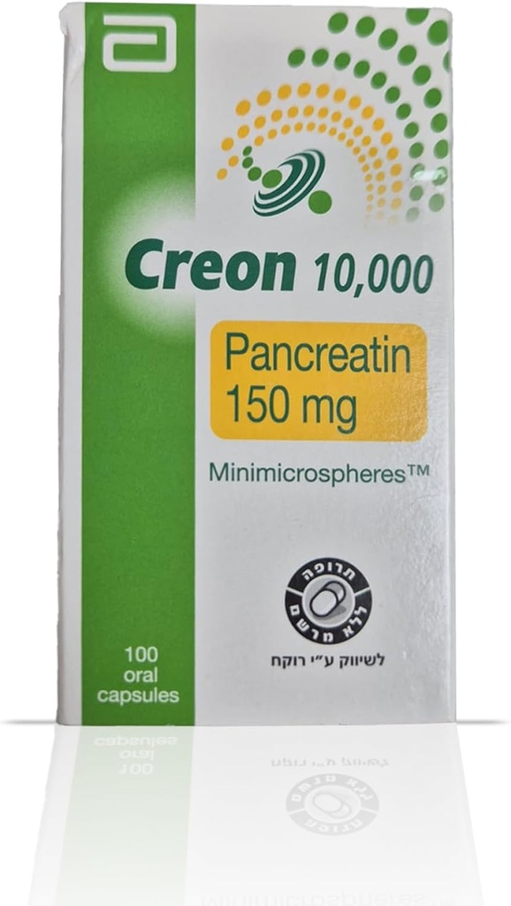 Creon 10,000 Enzyme Supplement for Pancreatic Insufficiency - Supports Digestion with Lipase, Protease, Amylase - 100 Capsules