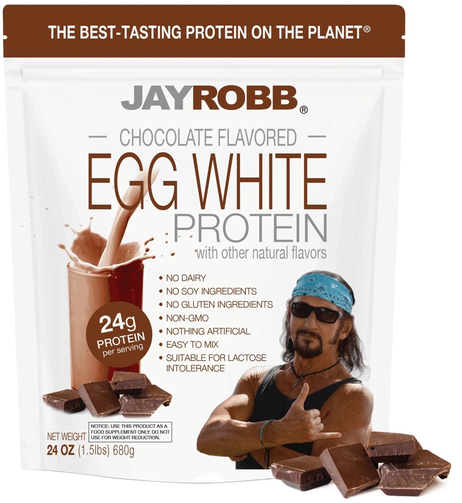 JAYROBB Chocolate Egg White Protein 24 oz, 1,5 pond zak