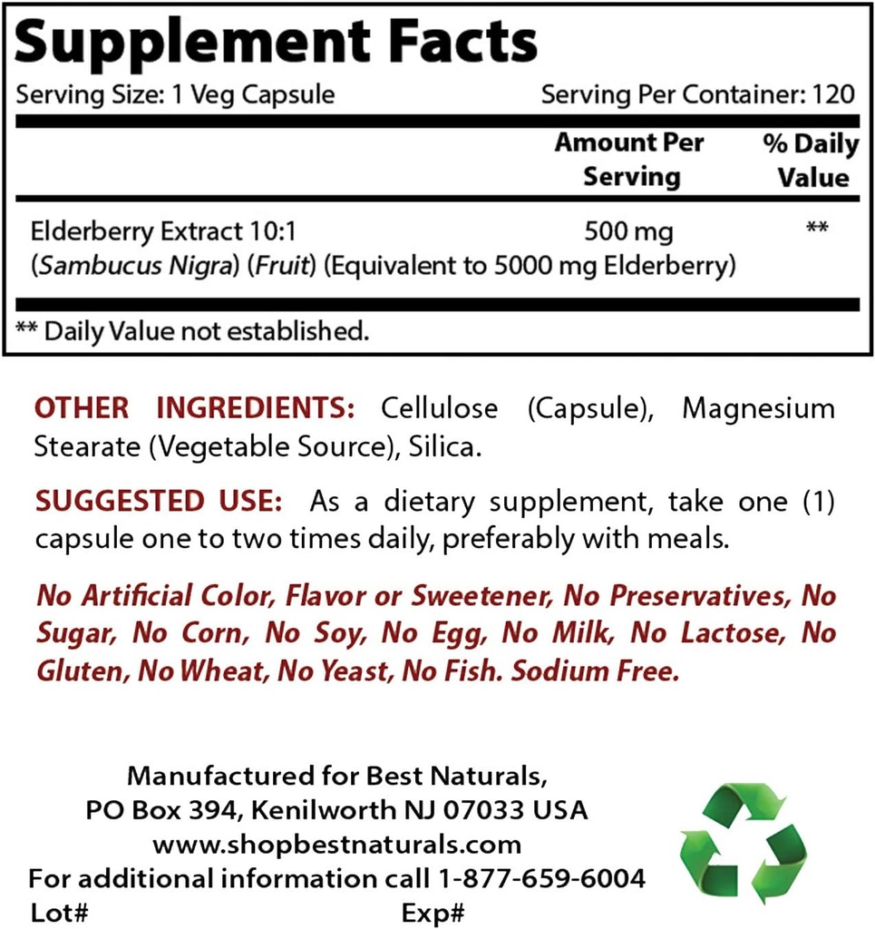 Best Naturals Vlierbes 5000 mg & Ginkgo Biloba 120 mg