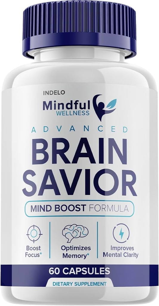 Mindful Wellness Advanced Brain Savior Capsules Pillen, Mindfull Wellness Brain Savior Mind Boost Supplement voor cognitie en focus, Hersenredder door Mindful Welness Brain Pill Supplement (60 capsules)