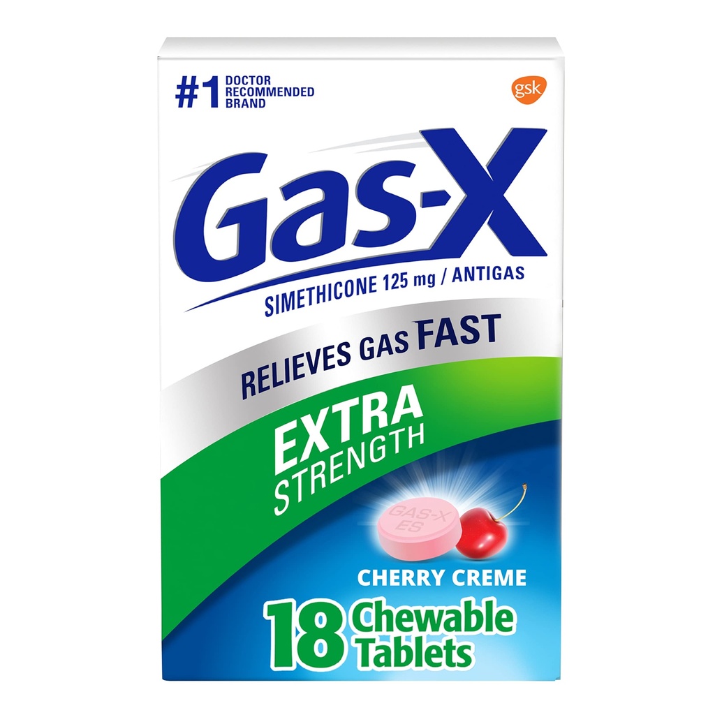Dulcolax Overnight Relief Laxative Tablets, Bisacodyl 5 mg, 50 Count & Gas-X Extra Strength Kauwbare Gas Relief Tablets, Simethicone 125 mg, Cherry Flavor - 18 Count Bundle
