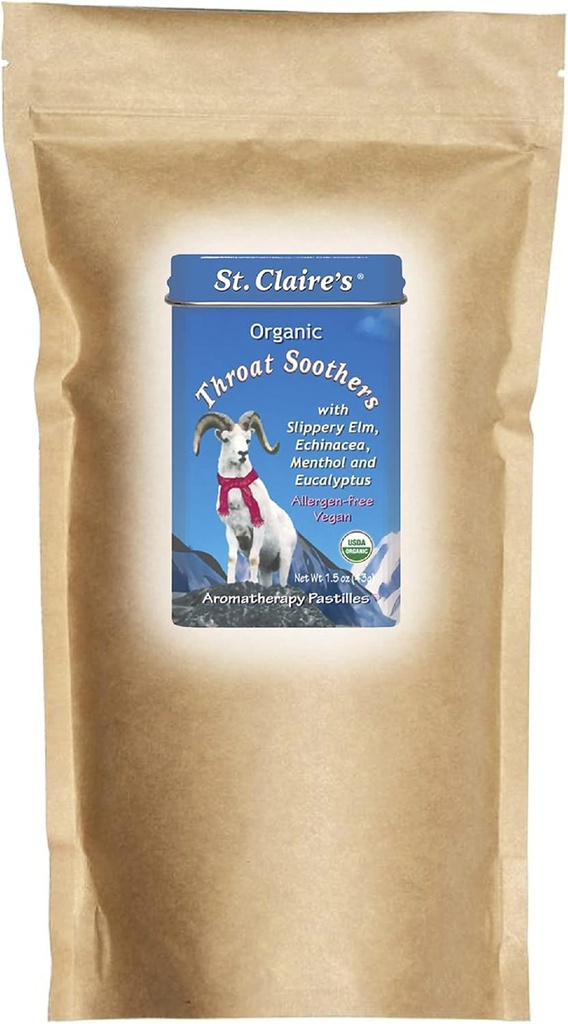 St. Claire's Organics Throat Soothers (27 Ounce Refill Bag) Gluten-Free, Vegan, GMO-Free, Plant-Based, Allergen-Free | Made in Our Allergen-Free Facility