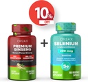 ORZAX Premium Ginseng 120 Vegatable Capsules en Selenium 200 Mg 180 Vegatable Capsules, Bundel