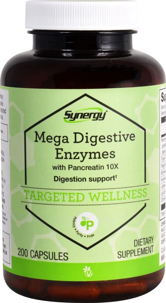 Vitacost Synergy Mega Digestieve Enzymen met Pancran 10X -- 200 Capsules